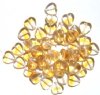 50 10mm Two Tone Crystal & Topaz Glass Heart Beads